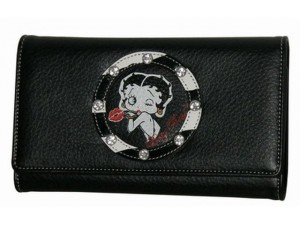 Betty Boop Tri-fold Wallet #054 Kiss Design Zebra Ring